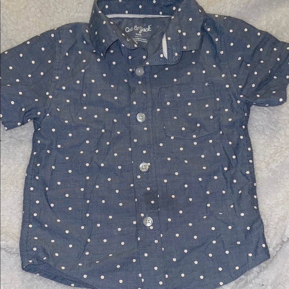 Cat & Jack Blue Polka Dot Shirt